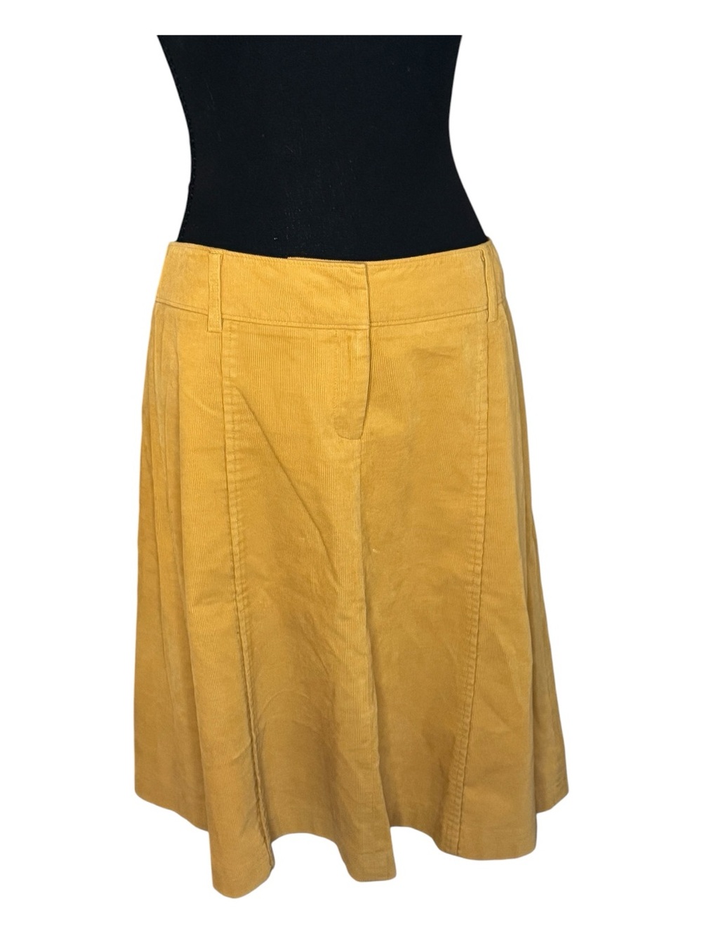 Halogen Mustard Corduroy A-Line Skirt